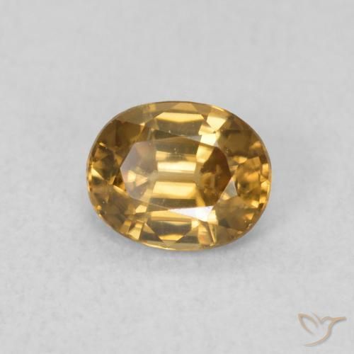 Circón Marrón-oro natural de 0.64 ct, Ovalada, VVS