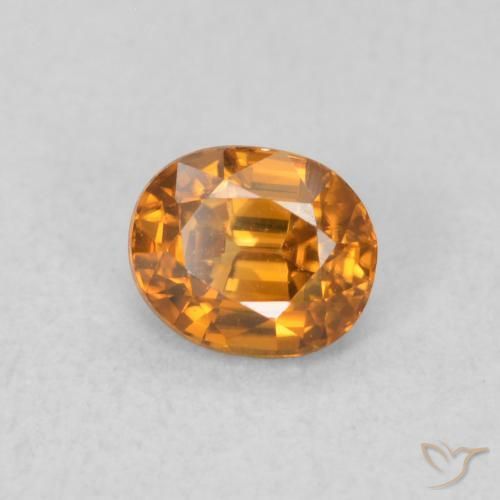 Circón Naranja medio natural de 0.64 ct, Ovalada, VVS