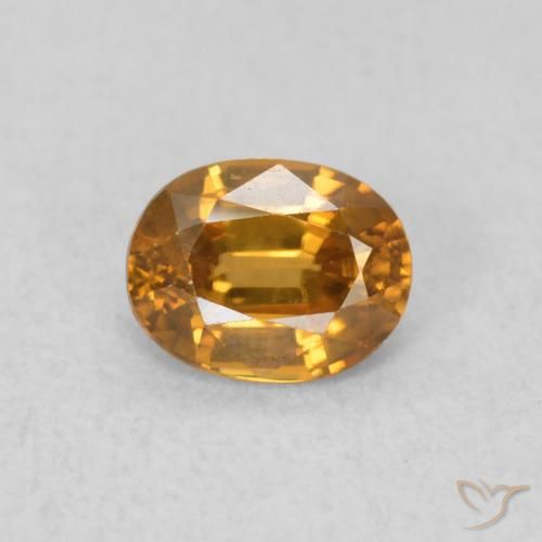 0.63ct Natural Marrón naranja Circón, Ovalada, VVS