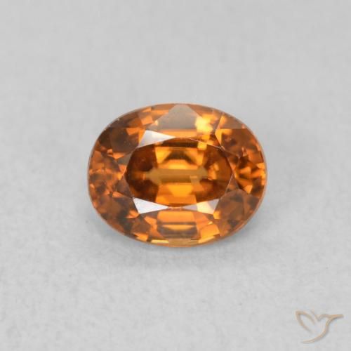 0.67ct Natural Naranja oscuro Circón, Ovalada, VVS