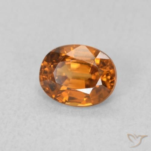 Circón Naranja oscuro natural de 0.67 ct, Ovalada, VVS