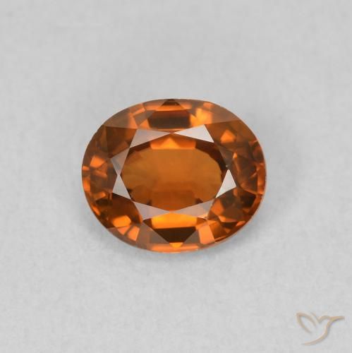 0.82ct Natural Naranja medio Circón, Ovalada, VVS