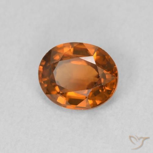 Circón Naranja medio natural de 0.82 ct, Ovalada, VVS