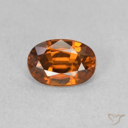 0.80ct Natural Naranja medio Circón, Ovalada, VVS