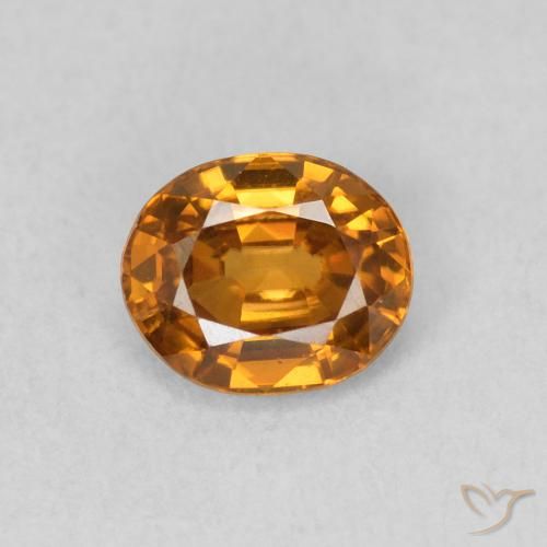 0.94ct Natural Naranja marrón Circón, Ovalada, VVS