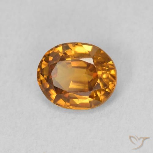 Circón Naranja marrón natural de 0.94 ct, Ovalada, VVS