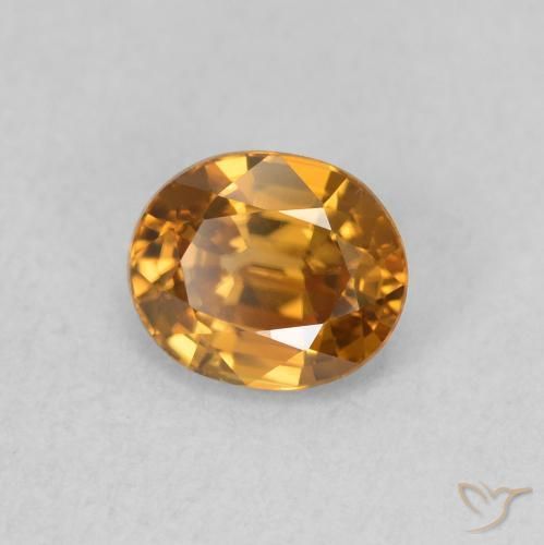 Circón Naranja medio natural de 1.02 ct, Ovalada, VVS