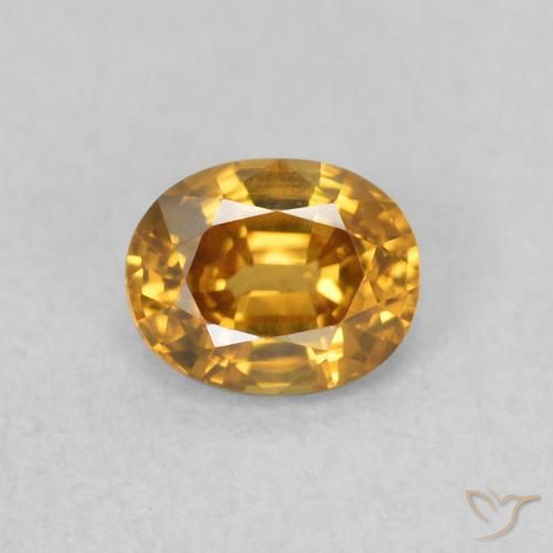 0.58ct Natural Marrón-oro Circón, Ovalada, VVS