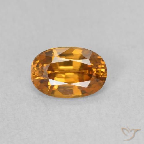 0.74ct Natural Naranja medio Circón, Ovalada, VVS