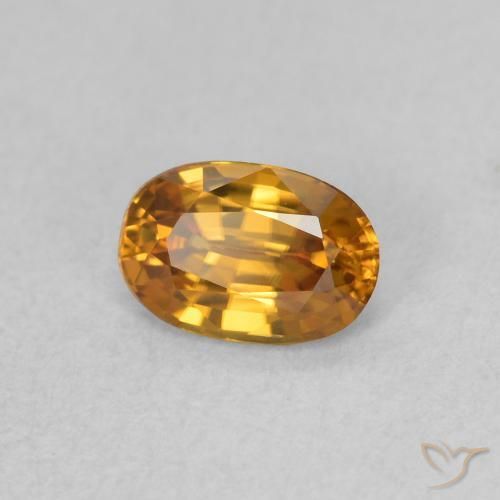 Circón Naranja medio natural de 0.74 ct, Ovalada, VVS