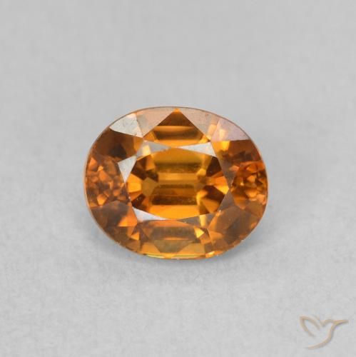 1.10ct Natural Naranja medio Circón, Ovalada, VVS