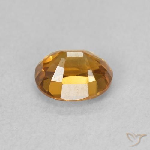 Circón Naranja medio natural de 1.10 ct, Ovalada, VVS