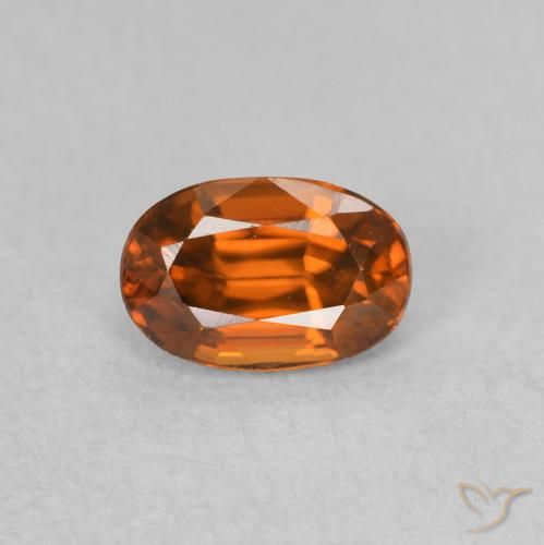 0.85ct Natural Naranja fuego Circón, Ovalada, VVS