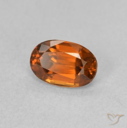 Circón Naranja fuego natural de 0.85 ct, Ovalada, VVS