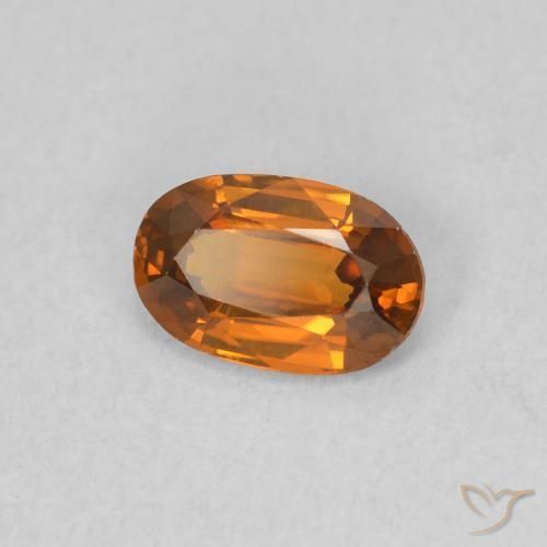 Circón Naranja medio natural de 0.62 ct, Ovalada, VVS