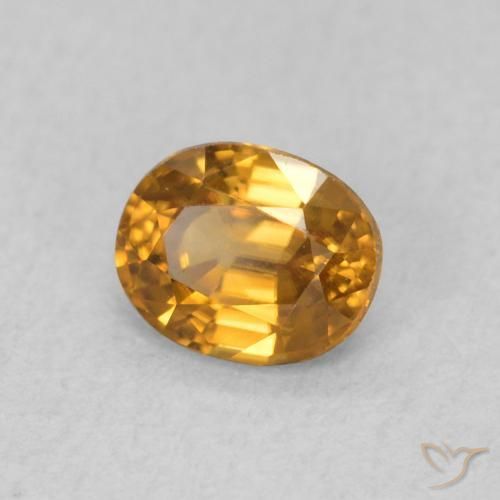 Circón Marrón-oro natural de 0.66 ct, Ovalada, VVS-VS