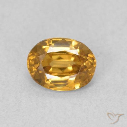 0.57ct Natural Naranja dorado Circón, Ovalada, VVS-VS