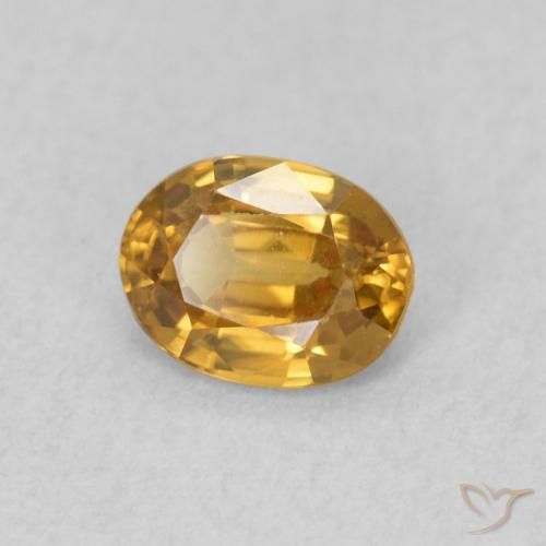 Circón Naranja dorado natural de 0.57 ct, Ovalada, VVS-VS