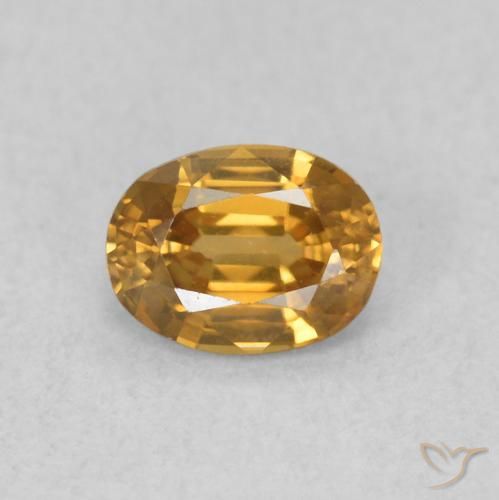 0.62ct Natural Naranja dorado Circón, Ovalada, VVS