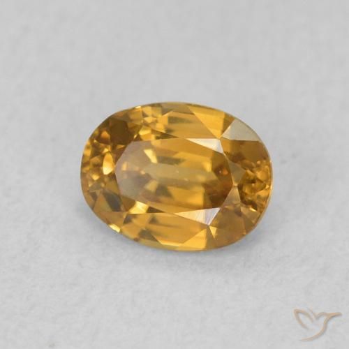 Circón Naranja dorado natural de 0.62 ct, Ovalada, VVS