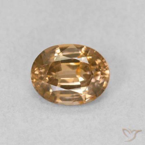 0.60ct Natural Durazno dorado Circón, Ovalada, VVS