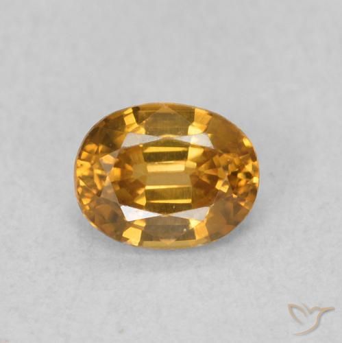 0.63ct Natural Marrón-oro Circón, Ovalada, VVS
