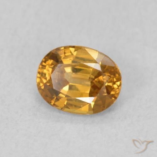 Circón Marrón-oro natural de 0.63 ct, Ovalada, VVS