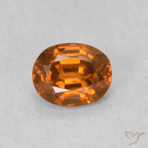 0.68ct Natural Naranja medio Circón, Ovalada, VVS