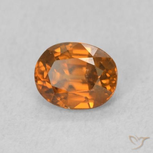 Circón Naranja medio natural de 0.68 ct, Ovalada, VVS