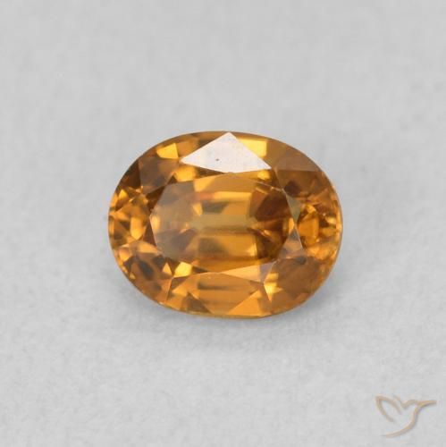 Circón Marrón-oro natural de 0.60 ct, Ovalada, VVS