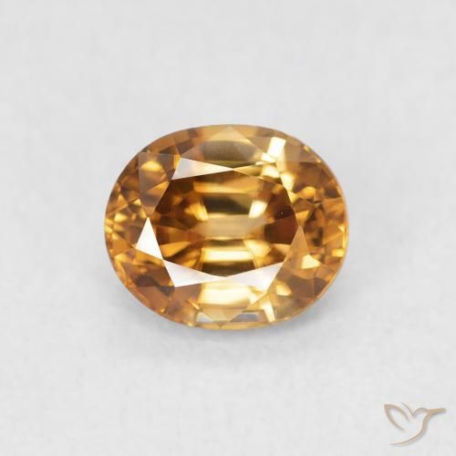0.96ct Natural Naranja medio Circón, Ovalada, VVS