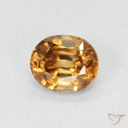 Circón Naranja medio natural de 0.96 ct, Ovalada, VVS