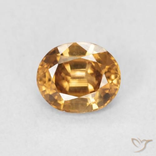 0.96ct Natural Naranja medio Circón, Ovalada, VVS