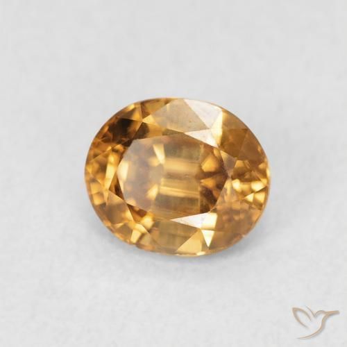 Circón Naranja medio natural de 0.96 ct, Ovalada, VVS