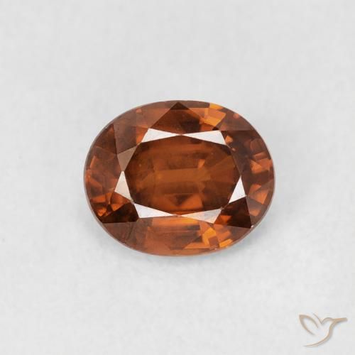 0.94ct Natural Naranja rojizo Circón, Ovalada, VS