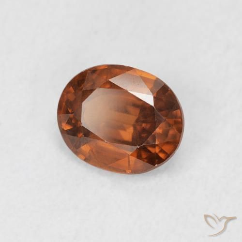 Circón Naranja rojizo natural de 0.94 ct, Ovalada, VS