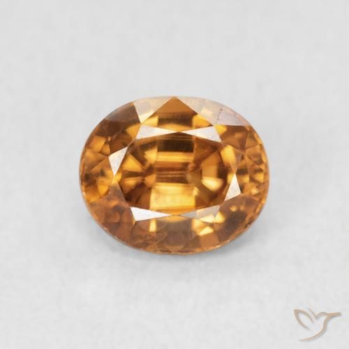 1.05ct Natural Marrón naranja Circón, Ovalada, VS