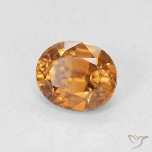Circón Marrón naranja natural de 1.05 ct, Ovalada, VS