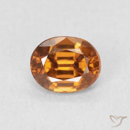 1.02ct Natural Naranja medio Circón, Ovalada, VVS-VS