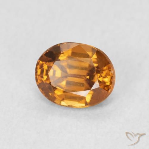 Circón Naranja medio natural de 1.02 ct, Ovalada, VVS-VS