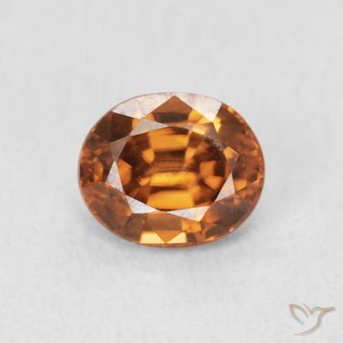 1.07ct Natural Naranja medio Circón, Ovalada, VVS-VS