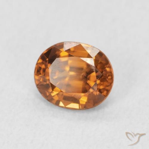 Circón Naranja medio natural de 1.07 ct, Ovalada, VVS-VS
