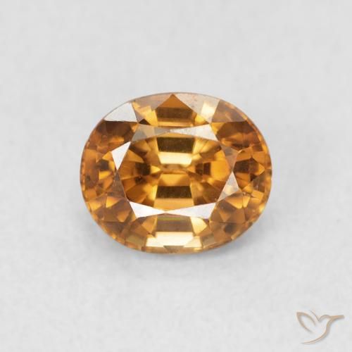1.06ct Natural Naranja medio Circón, Ovalada, VS