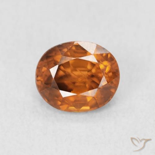 1.07ct Natural Naranja medio Circón, Ovalada, VVS-VS