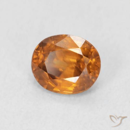Circón Naranja medio natural de 1.07 ct, Ovalada, VVS-VS