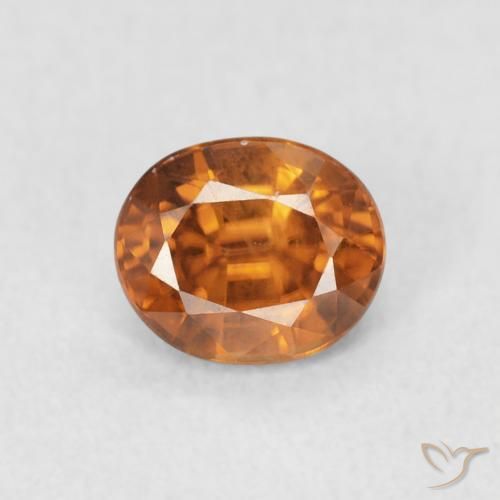 1.02ct Natural Marrón naranja Circón, Ovalada, VS