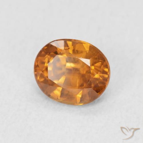 Circón Marrón naranja natural de 1.02 ct, Ovalada, VS