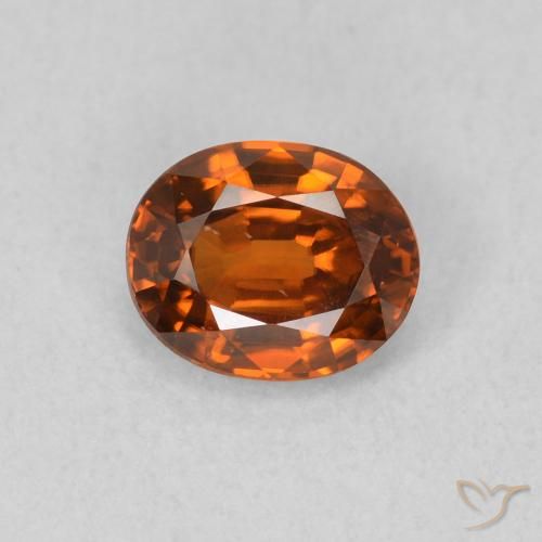 0.95ct Natural Naranja medio Circón, Ovalada, VVS-VS