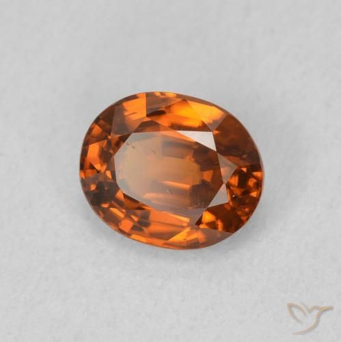 Circón Naranja medio natural de 0.95 ct, Ovalada, VVS-VS