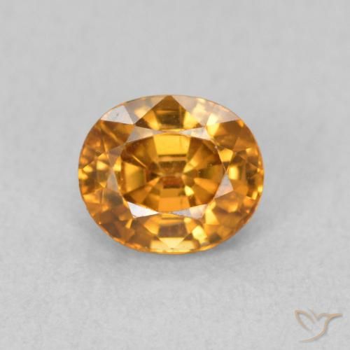 1.06ct Natural Naranja terroso Circón, Ovalada, VVS-VS